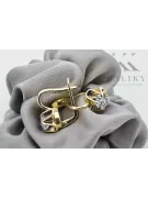 14-кв Желтое золото Циркон Серьги Винтаж стиль vec018y